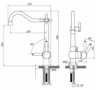 Смеситель для кухни Paulmark Retro Re213226-431 белый матовый
